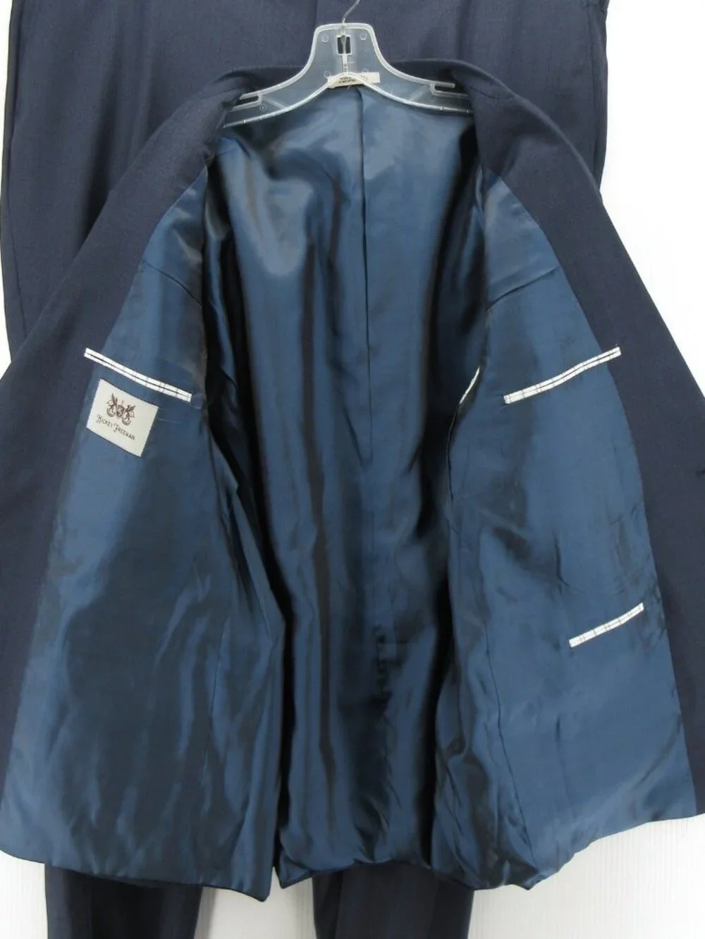 Hickey Freeman Suit 52 Navy Milburn II Wool Formal Luxury USA 46 NEW